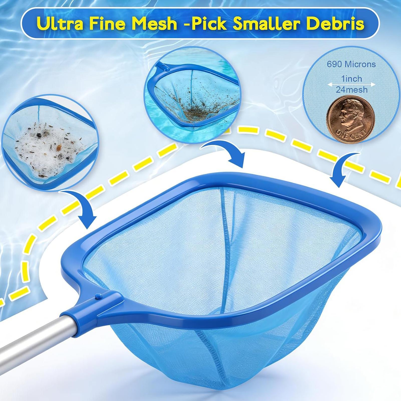 Pool Skimmer Net - Poolnetz-Skimmer, Wasserfilter-Schaufel, Reinigungsnetz für Garten, Spa,