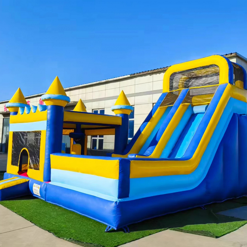Water Slide Inflatable - Professionelle 4-in-1 Aufblasbare Hüpfburg-Rutsche-Kombination mit Sprungbereich