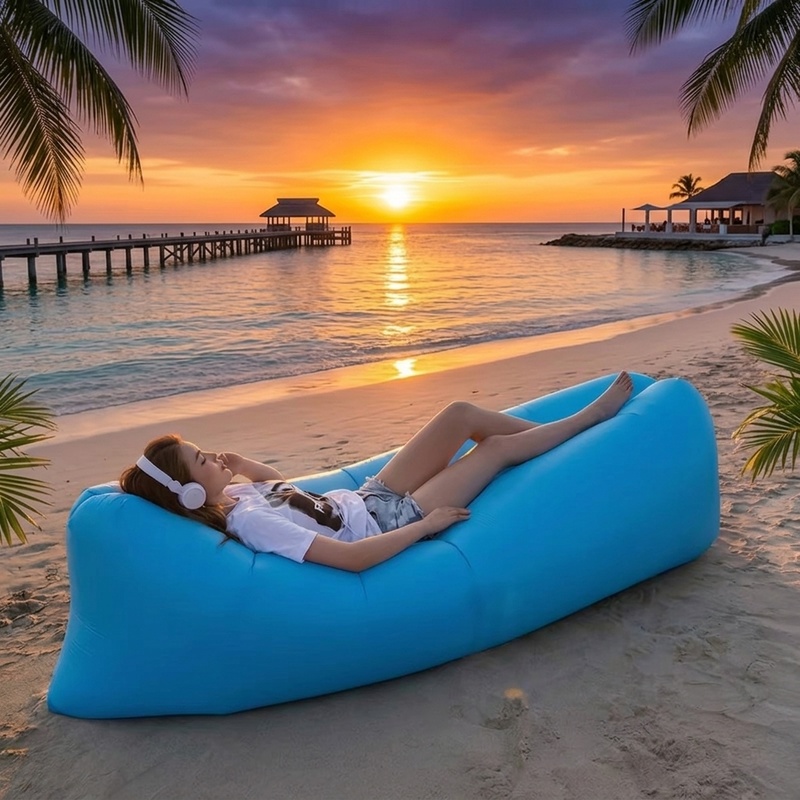 Pool Lounger Inflatable - Tragbares aufblasbares Luftsofa, schnell aufblasbarer wasserdichter