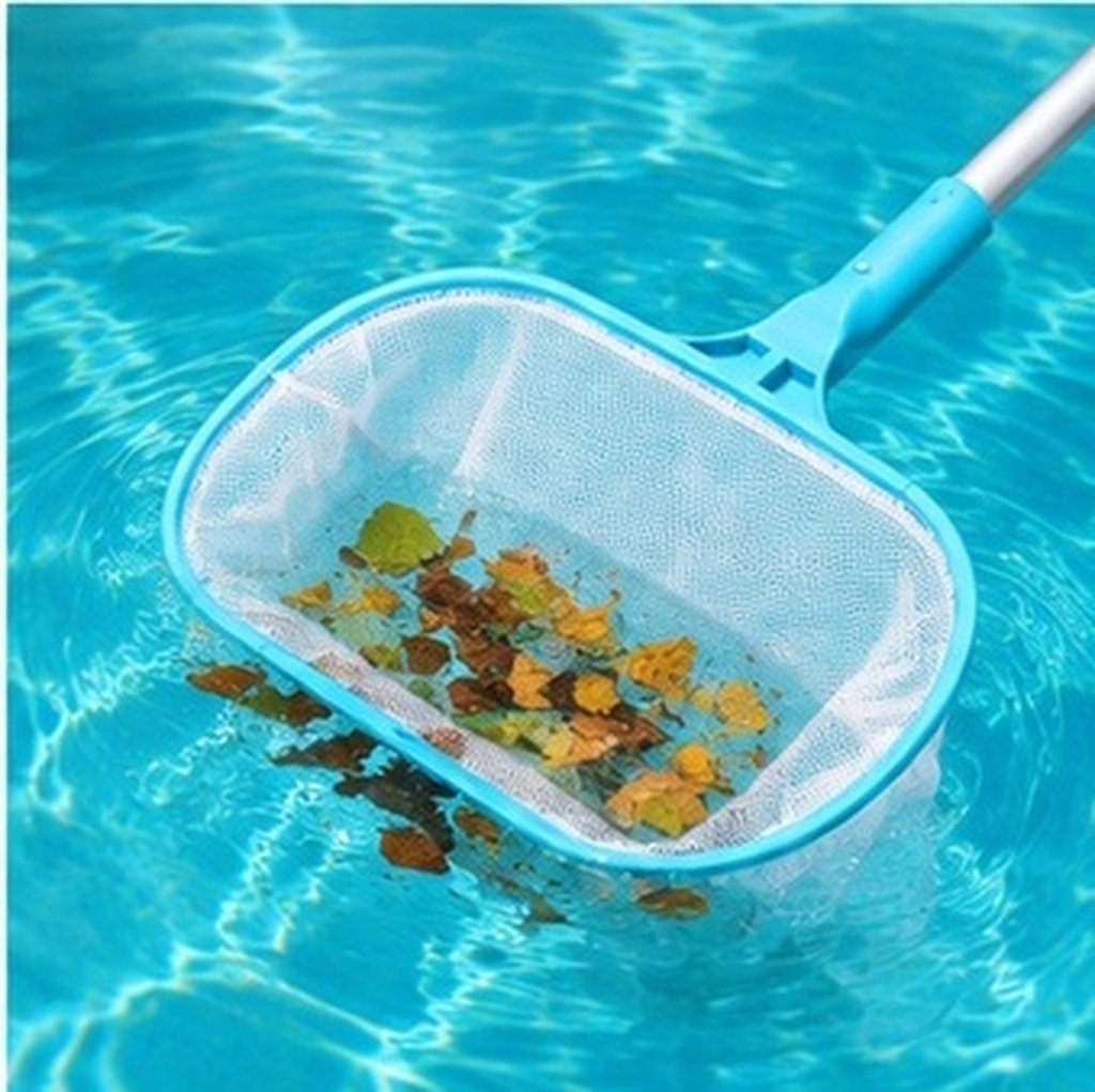 Pool Skimmer Net - Schwimmbad-Reinigungsnetz, tragbares Schaufelnetz, hochwertiges Kunststoff-Nylon-Teichskimmer, Werkzeug