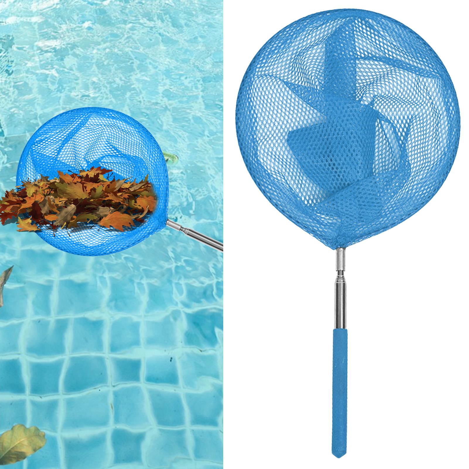 Pool Skimmer Net - Pool-Skimmer-Netz mit Teleskopstange, Edelstahl-Fischernetz, Kinder-Schmetterlingsnetz für
